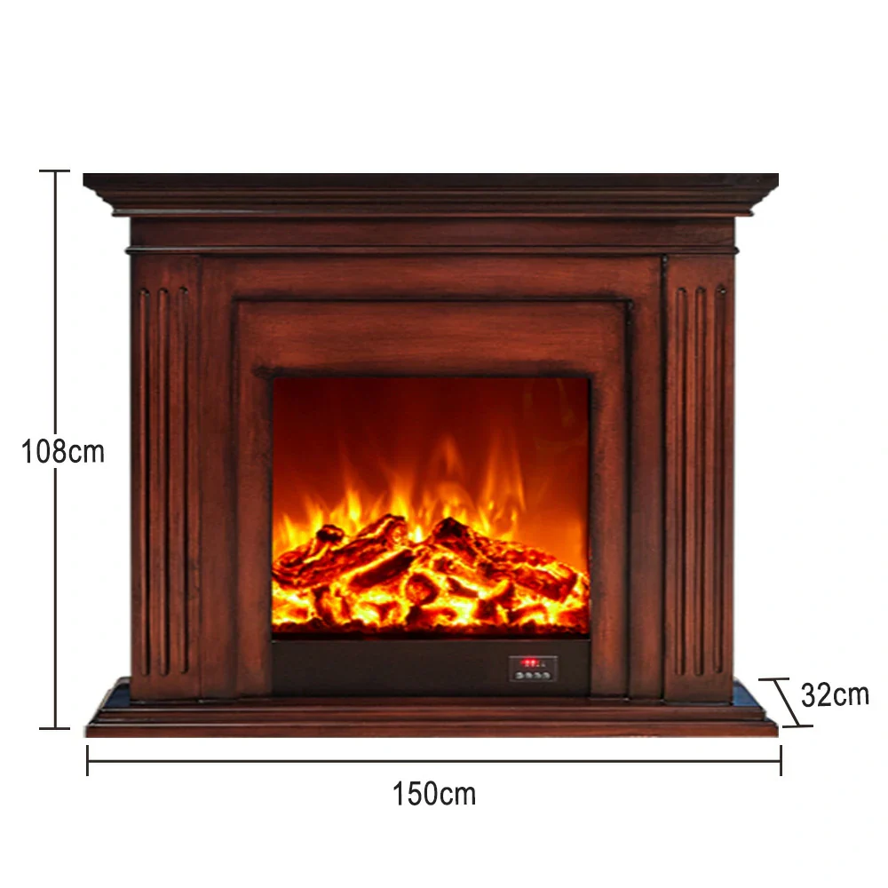 LIVARA 701 Solid Wood Electric Fireplace TV Console - 3D Flame Effect, Remote Control, Choice of 12W Decorative Core or 750–1500W Heating Core - Brown - Image 22
