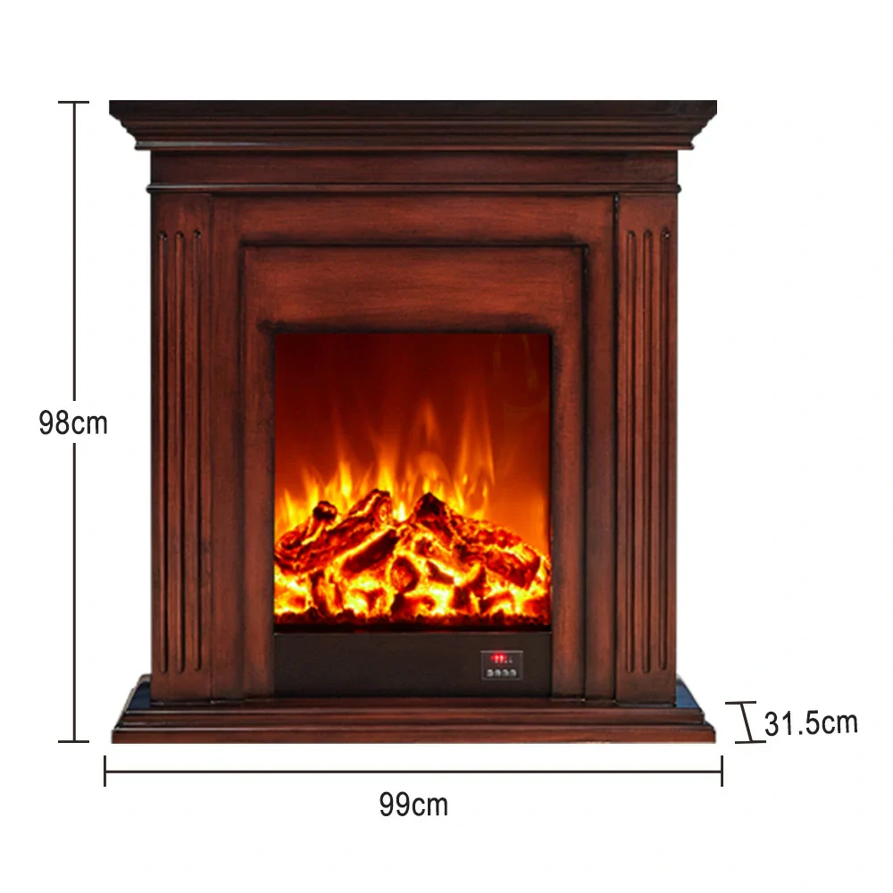LIVARA 701 Solid Wood Electric Fireplace TV Console - 3D Flame Effect, Remote Control, Choice of 12W Decorative Core or 750–1500W Heating Core - Brown - Image 5