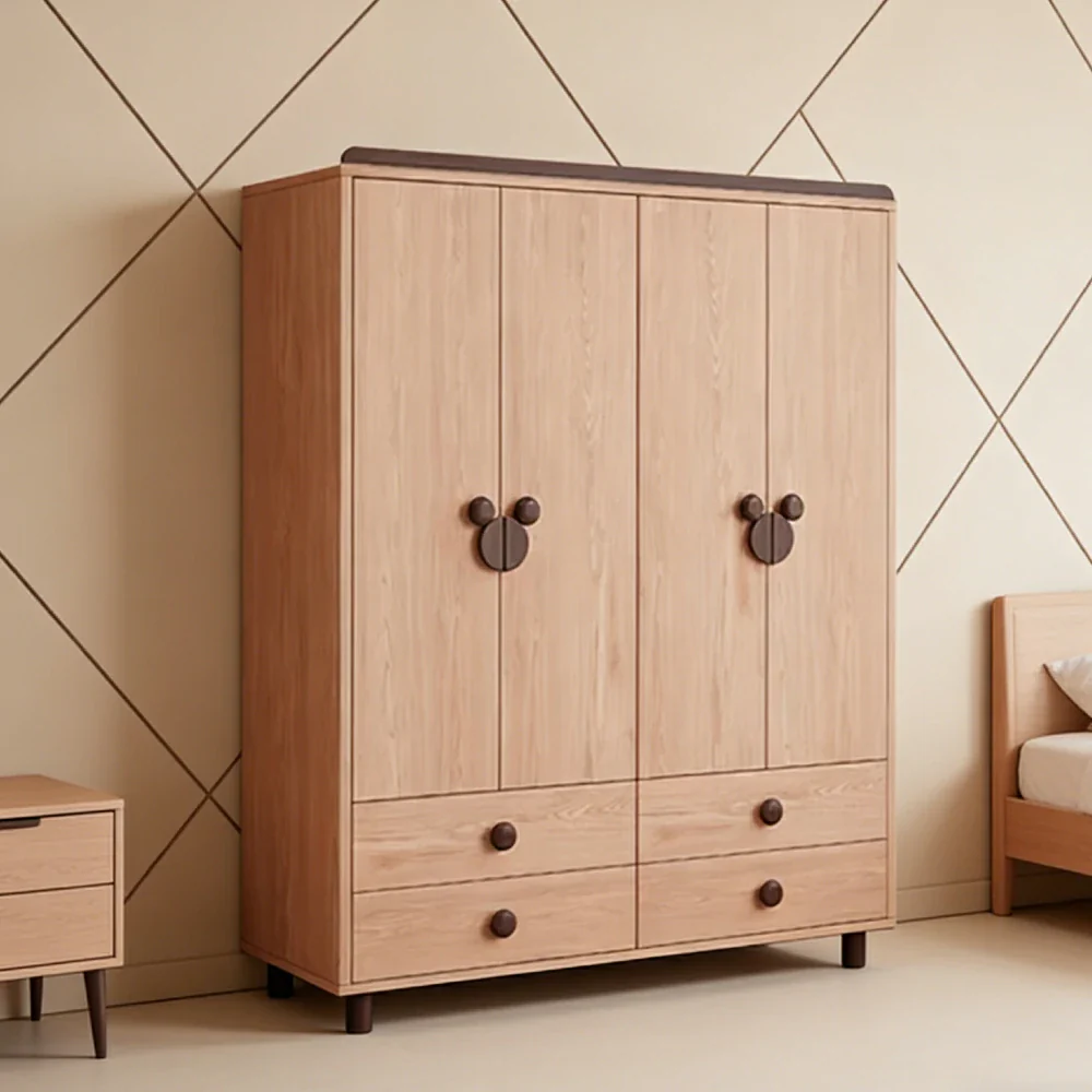 LUXORA 160/180cm Solid Wood Wardrobe - Dual Storage Design with Reinforced Hanging Rail, Top Cabinet & Child-Friendly Details - Image 2