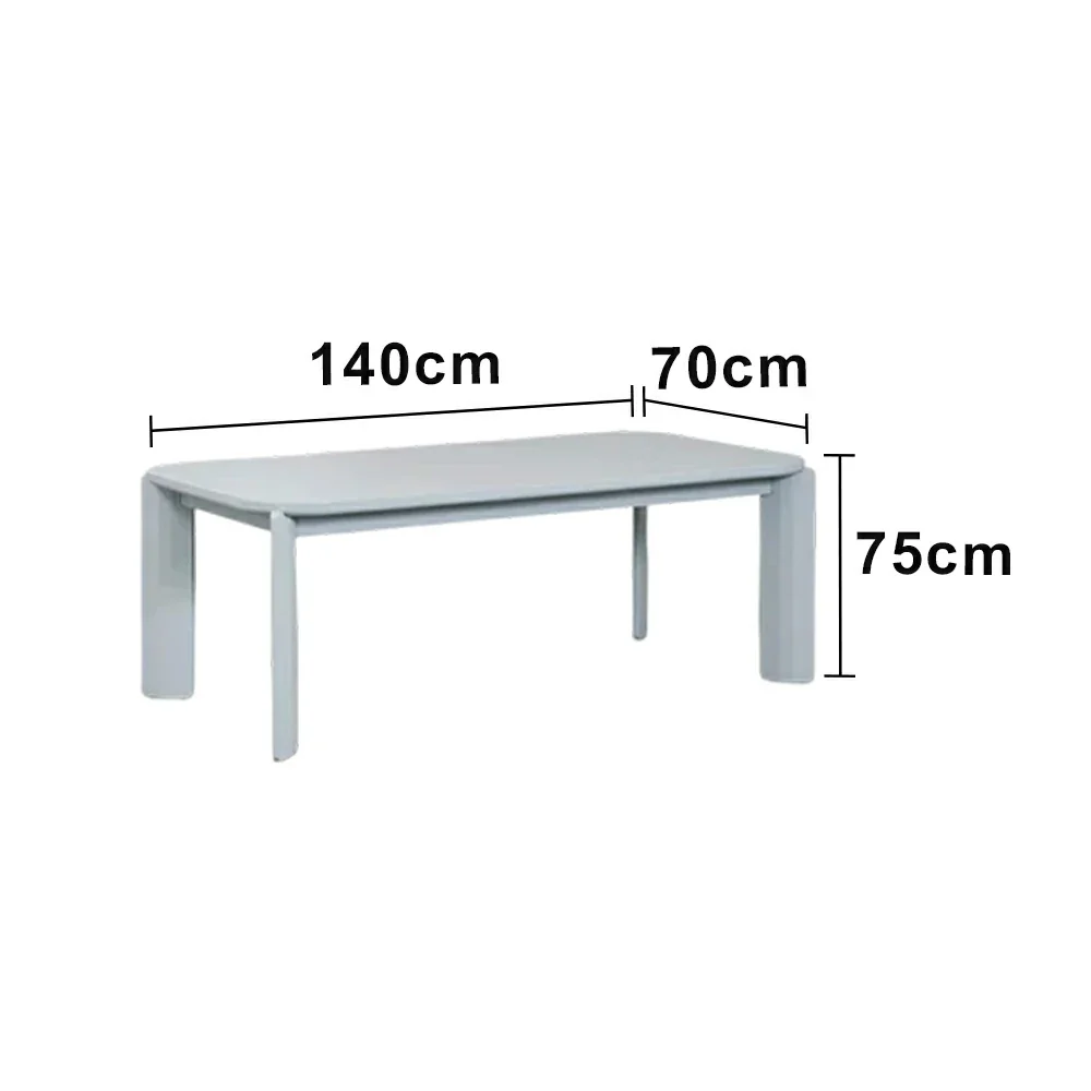 LUXORA 140/160cm Solid Wood Dining Table - Rounded Edge Design, Stable Thick Legs, Modern Artistic Table for Dining & Living Spaces - Blue - Image 5