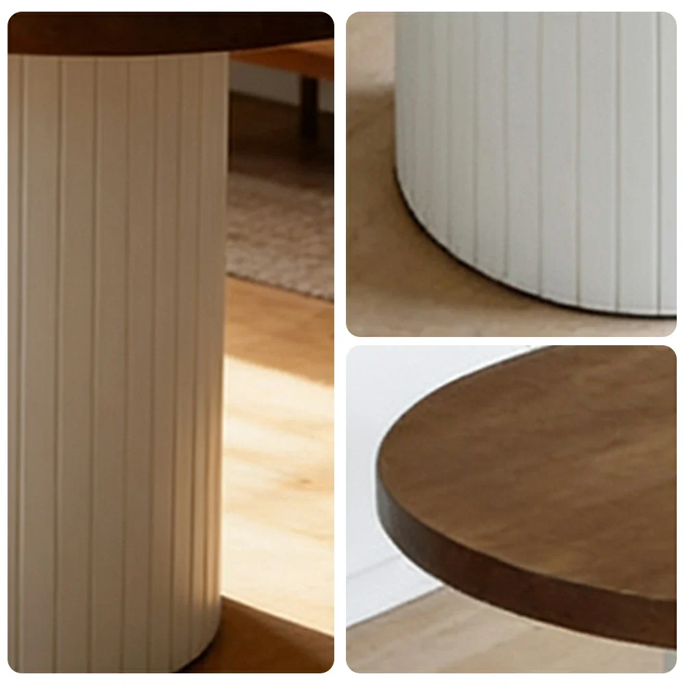 LUXORA 140/160cm Solid Wood Oval Dining Table - Nordic Minimalist Design, Smooth Rounded Edges, Pedestal Base Table for Dining & Living Spaces - Natural - Image 3