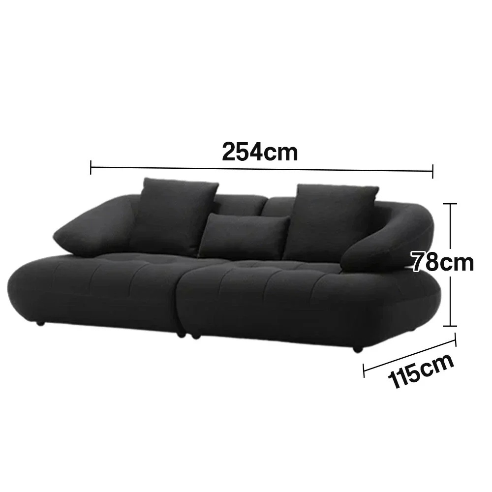 LUXORA Sofa Adjustable Seat Depth 3D Breathable Fabric Wrap-Around Comfort Design - Black - Image 5