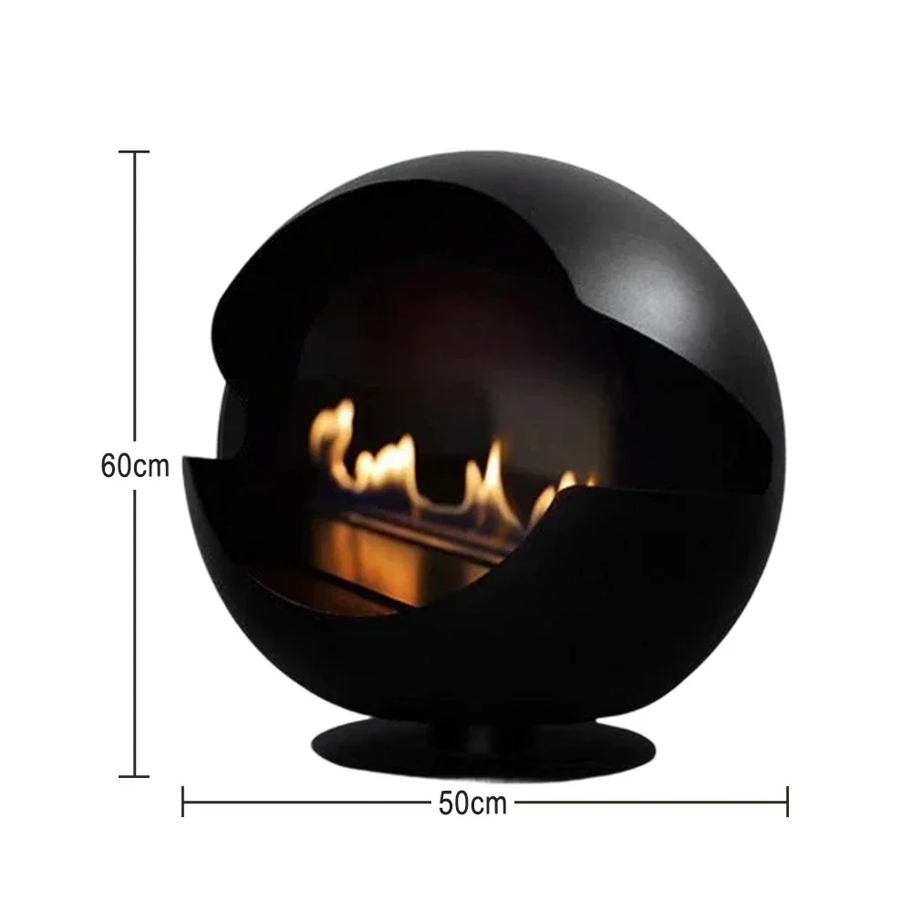 LIVARA Spherical Fireplace – 60cm/80cm Bio-Ethanol Fire Pit, High-Temperature Stainless Steel, 360° Flame View, Eco-Friendly Clean Burning, Modern Design - Image 10