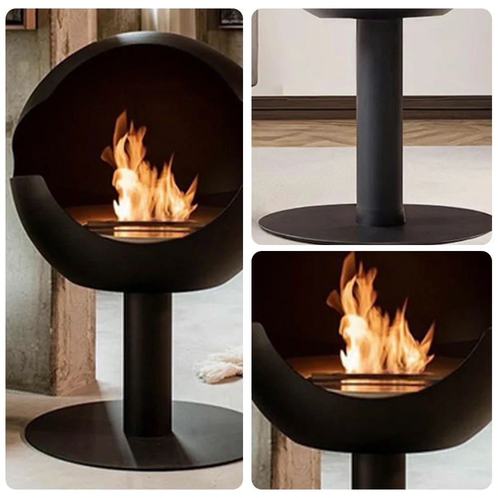 LIVARA Spherical Fireplace – 60cm/80cm Bio-Ethanol Fire Pit, High-Temperature Stainless Steel, 360° Flame View, Eco-Friendly Clean Burning, Modern Design - Image 3