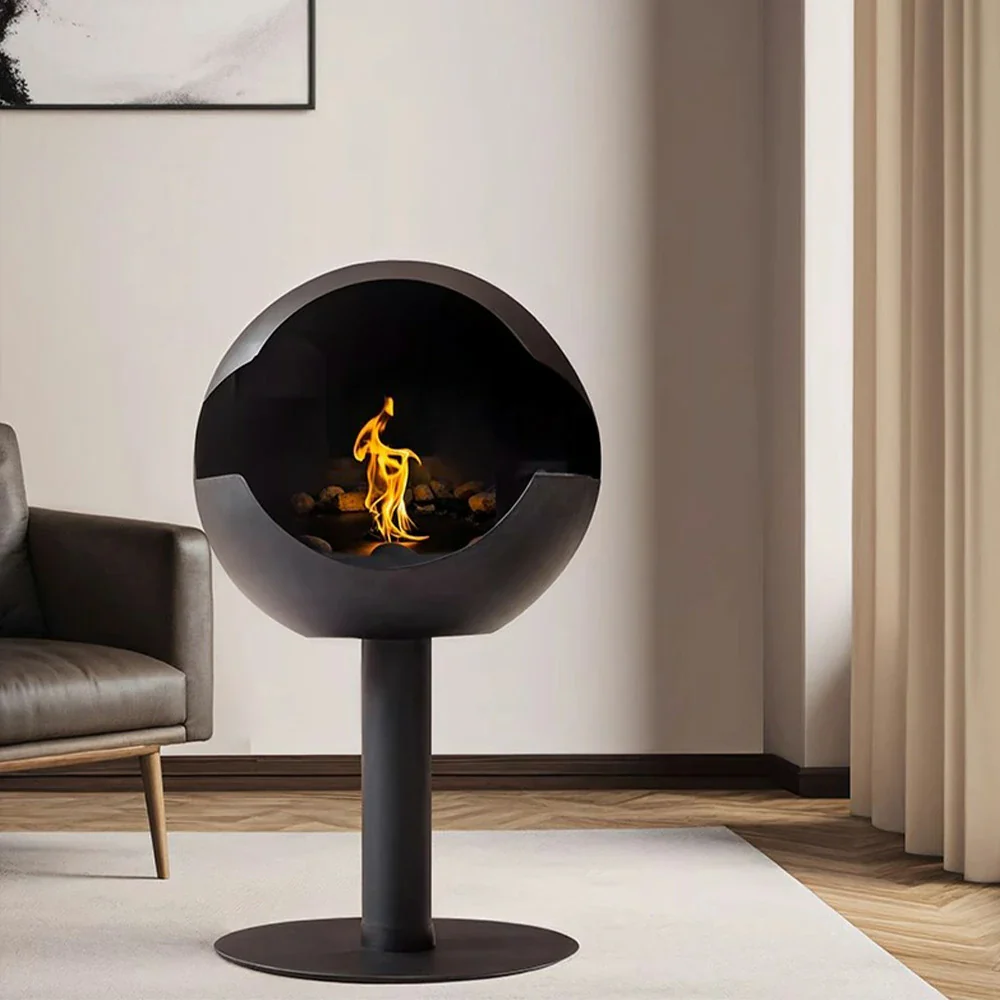 LIVARA Spherical Fireplace – 60cm/80cm Bio-Ethanol Fire Pit, High-Temperature Stainless Steel, 360° Flame View, Eco-Friendly Clean Burning, Modern Design - Image 4