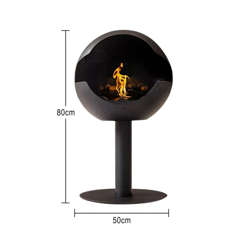 LIVARA Spherical Fireplace – 60cm/80cm Bio-Ethanol Fire Pit, High-Temperature Stainless Steel, 360° Flame View, Eco-Friendly Clean Burning, Modern Design - Image 5