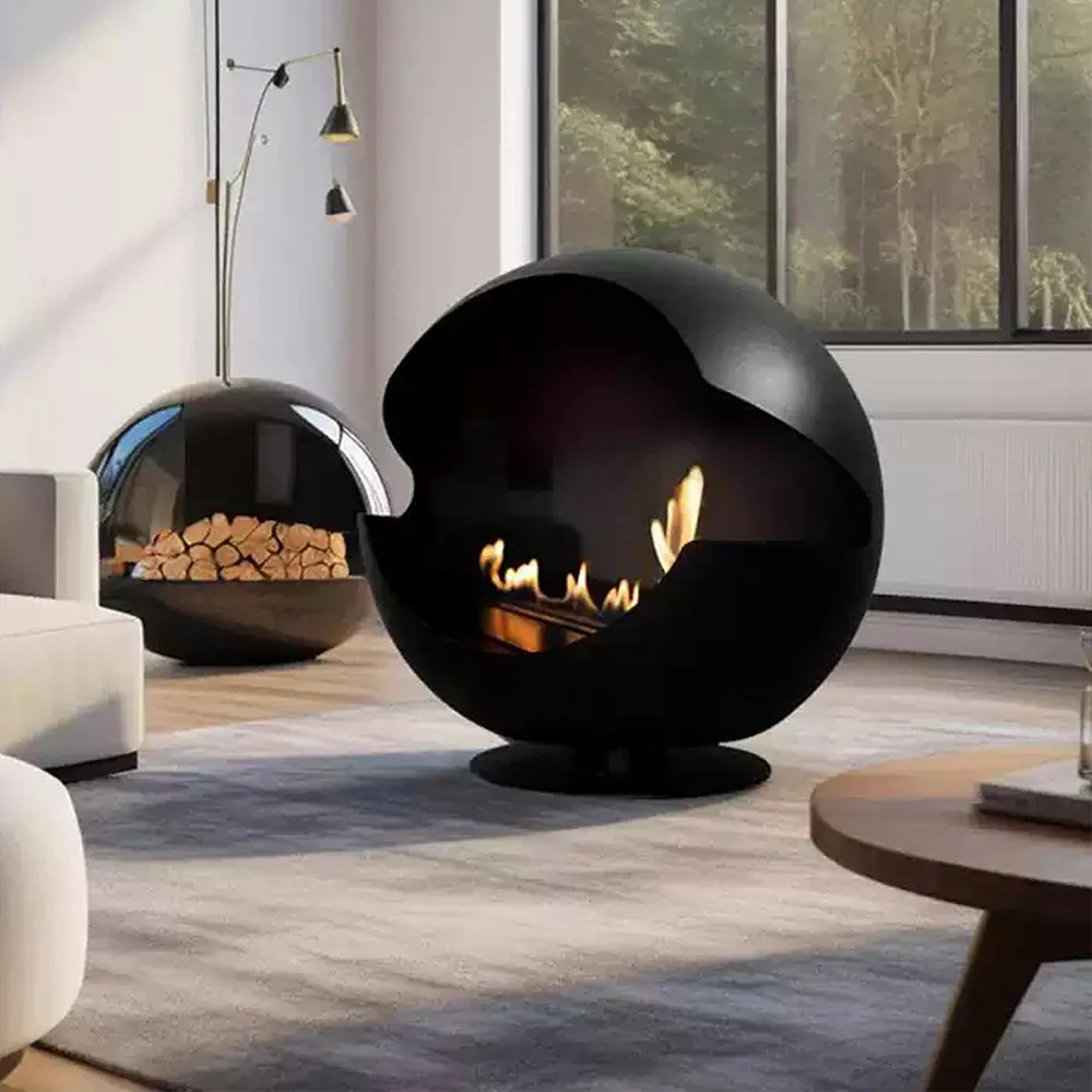 LIVARA Spherical Fireplace – 60cm/80cm Bio-Ethanol Fire Pit, High-Temperature Stainless Steel, 360° Flame View, Eco-Friendly Clean Burning, Modern Design - Image 7
