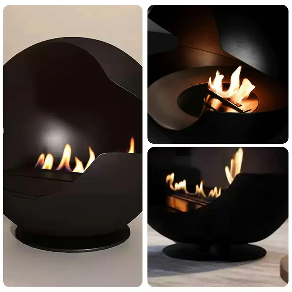 LIVARA Spherical Fireplace – 60cm/80cm Bio-Ethanol Fire Pit, High-Temperature Stainless Steel, 360° Flame View, Eco-Friendly Clean Burning, Modern Design - Image 8