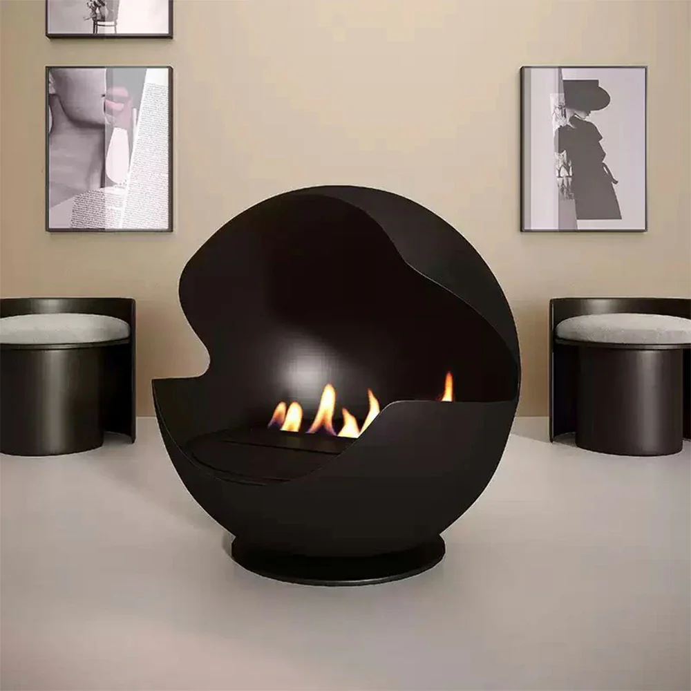 LIVARA Spherical Fireplace – 60cm/80cm Bio-Ethanol Fire Pit, High-Temperature Stainless Steel, 360° Flame View, Eco-Friendly Clean Burning, Modern Design - Image 9