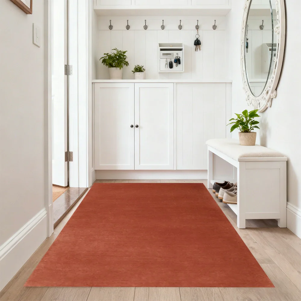 LUXORA 160/200cm Square Floor Rugs Handwoven Soft Rebound Traditional Weave Timeless Design Multi Space Use - British Red - Image 2