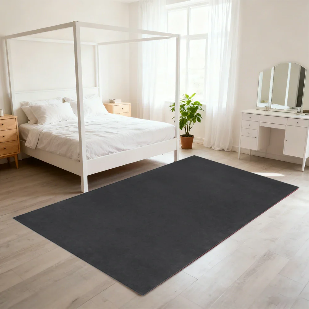 LUXORA 160/200cm Square Floor Rugs Handwoven Soft Rebound Traditional Weave Timeless Design Multi Space Use - Grey - Image 4
