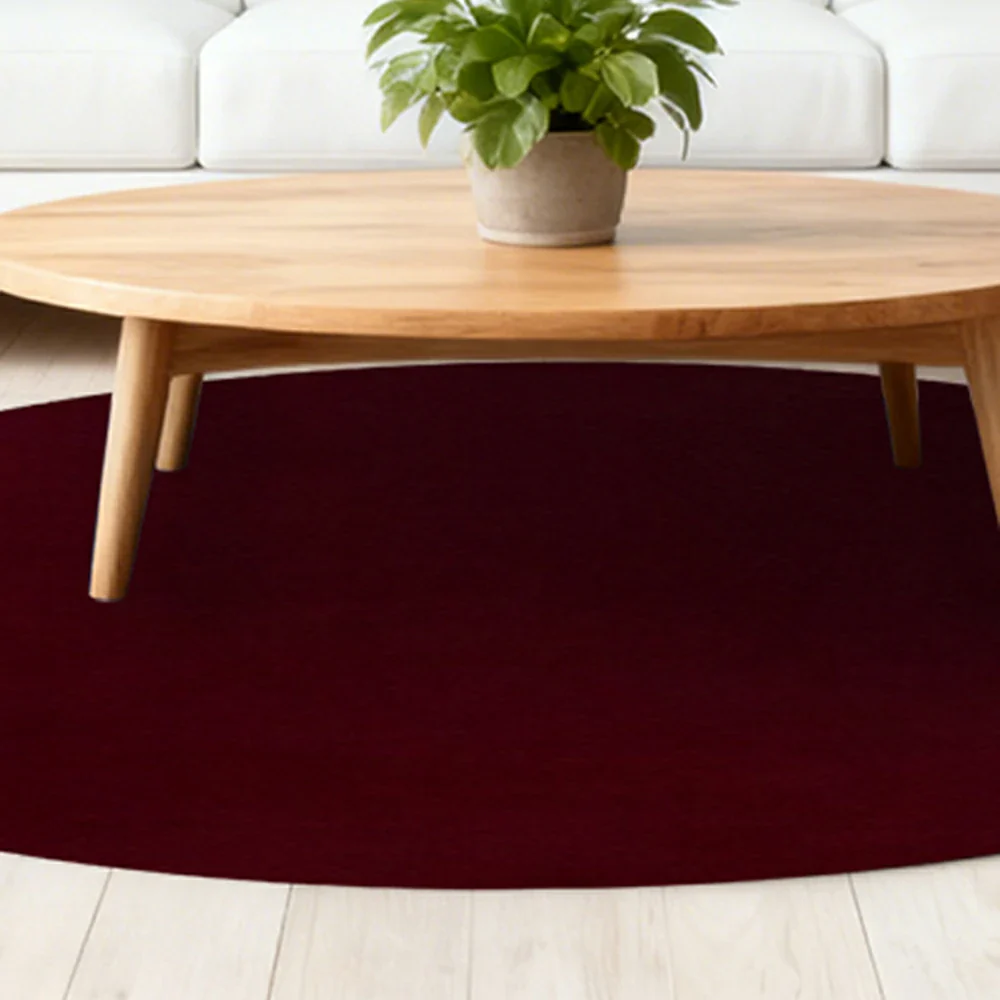 LUXORA 200/250cm Round Floor Rugs Handwoven Soft Rebound Traditional Weave Timeless Design Multi Space Use - Melno Wine - Image 3