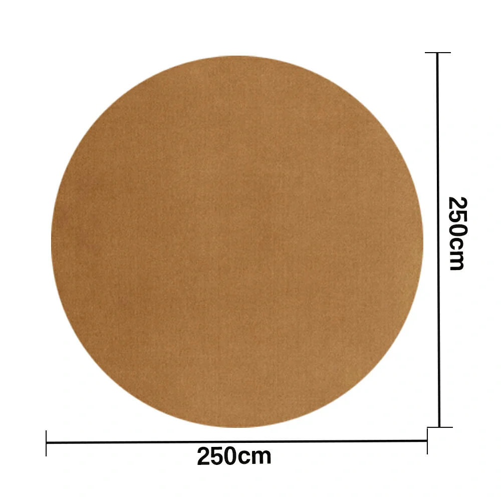 LUXORA 200/250cm Round Floor Rugs Handwoven Soft Rebound Traditional Weave Timeless Design Multi Space Use - Gold Brown - Image 6