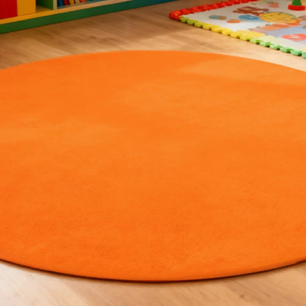 LUXORA 200/250cm Round Floor Rugs Handwoven Soft Rebound Traditional Weave Timeless Design Multi Space Use - Orange - Image 3
