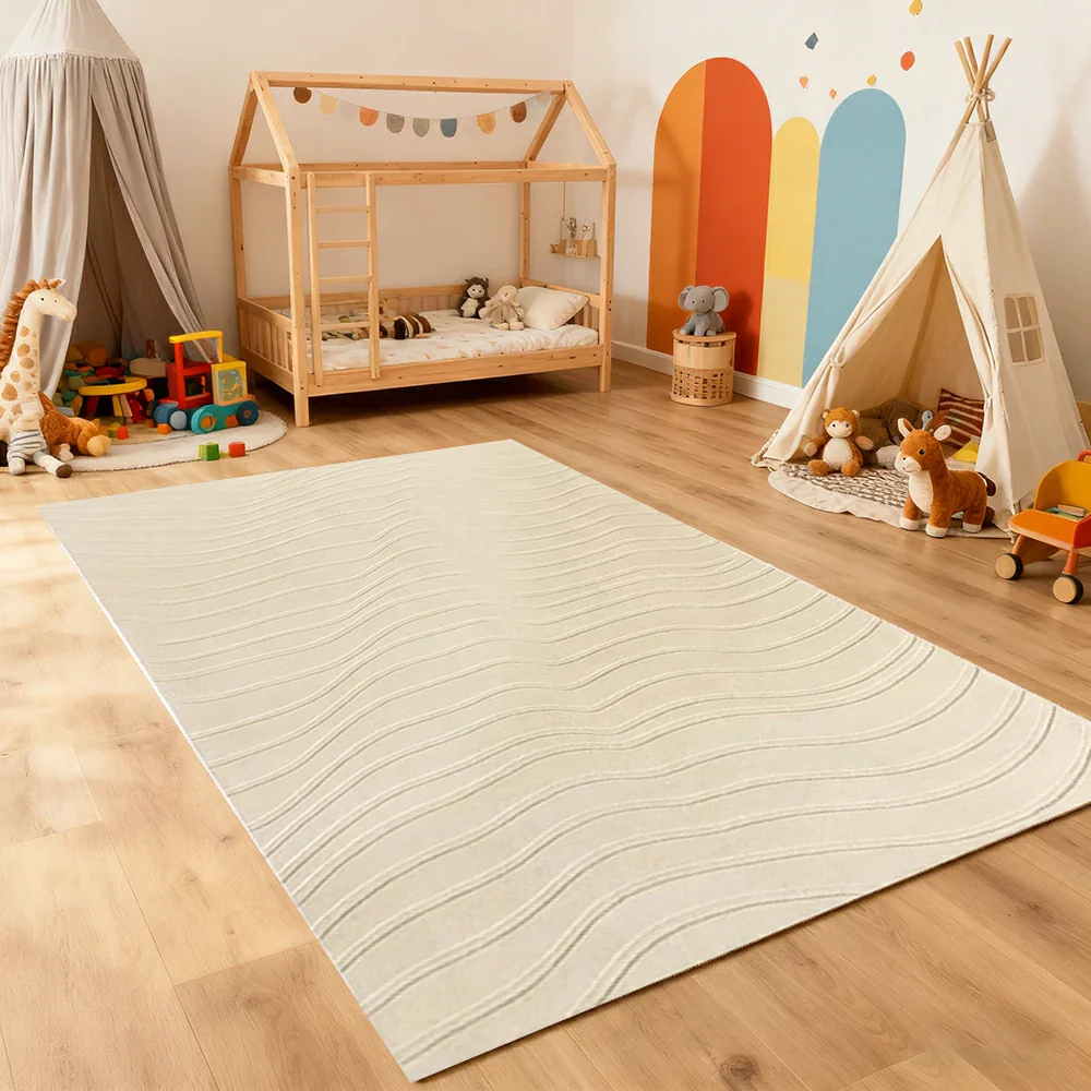 LUXORA 160/200cm Floor Rugs Theme Land Holiday Flame Resistant Anti Slip Solution Dyed Silk Fibre Dual Surface Handcrafted Design - Image 2