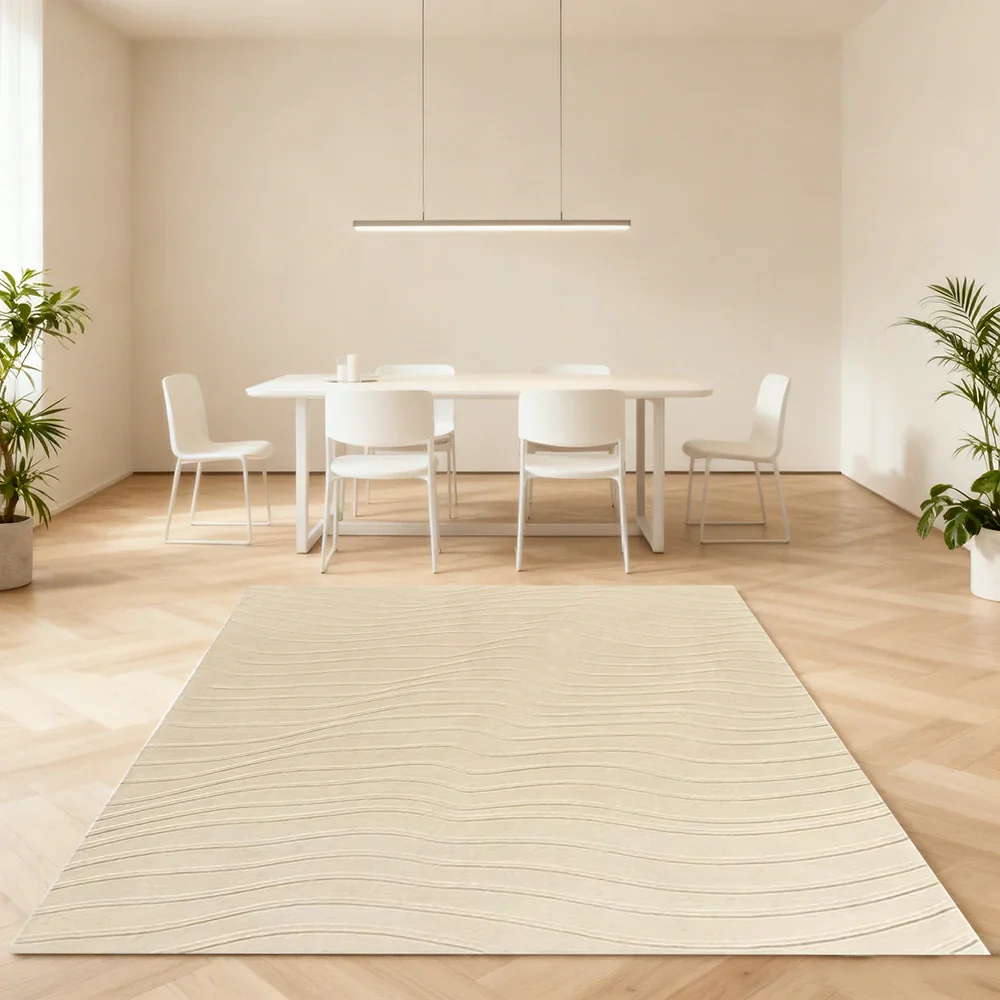 LUXORA 160/200cm Floor Rugs Theme Land Holiday Flame Resistant Anti Slip Solution Dyed Silk Fibre Dual Surface Handcrafted Design - Image 4