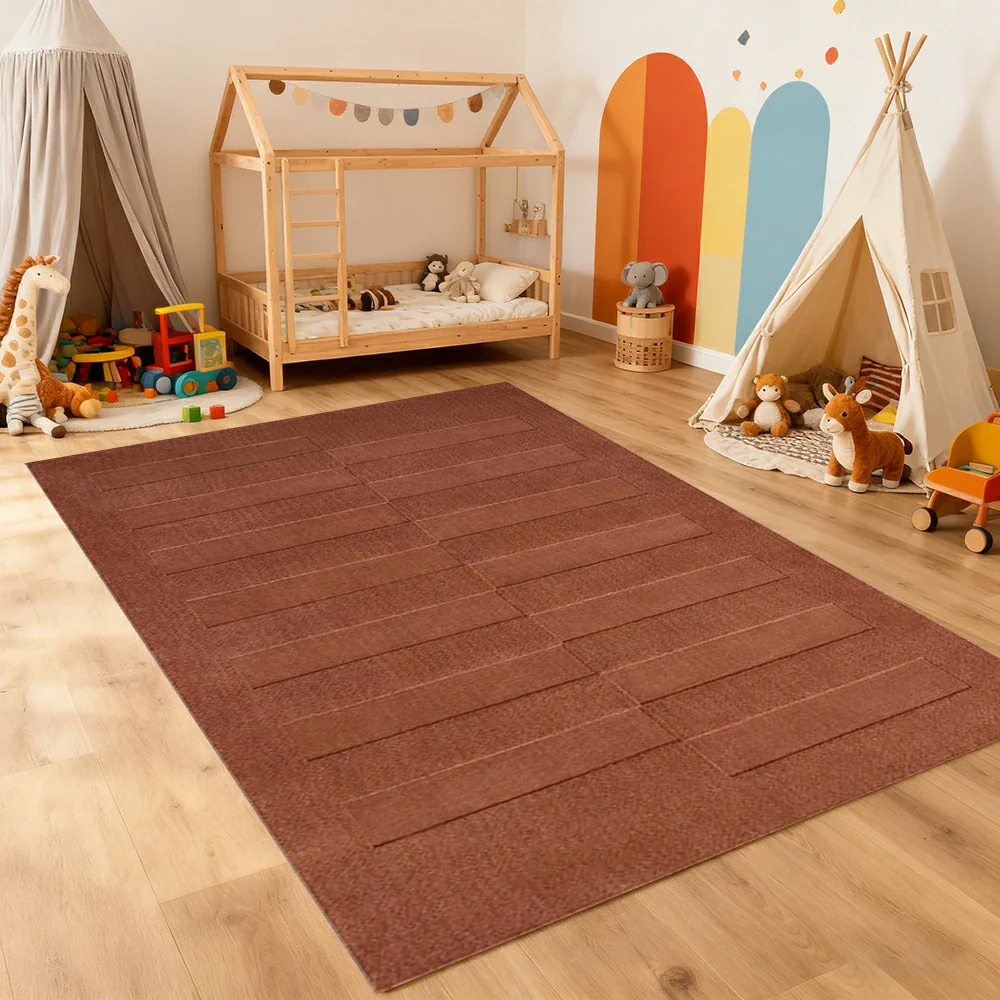 LUXORA 160/200cm Floor Rugs Theme Lensa Loom Flame Resistant Soft Touch Color Stable Fibre Weave Anti Slip Dual Surface Rug - Image 2