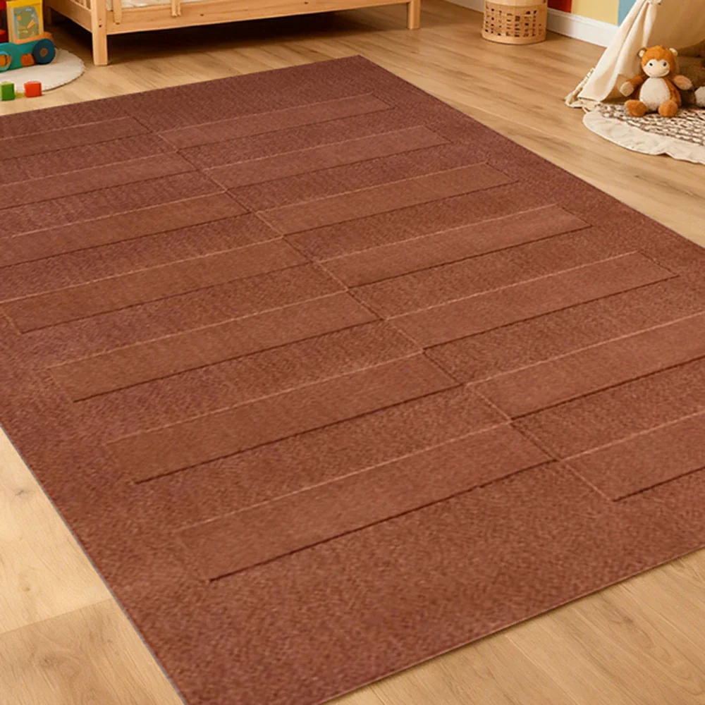 LUXORA 160/200cm Floor Rugs Theme Lensa Loom Flame Resistant Soft Touch Color Stable Fibre Weave Anti Slip Dual Surface Rug - Image 3