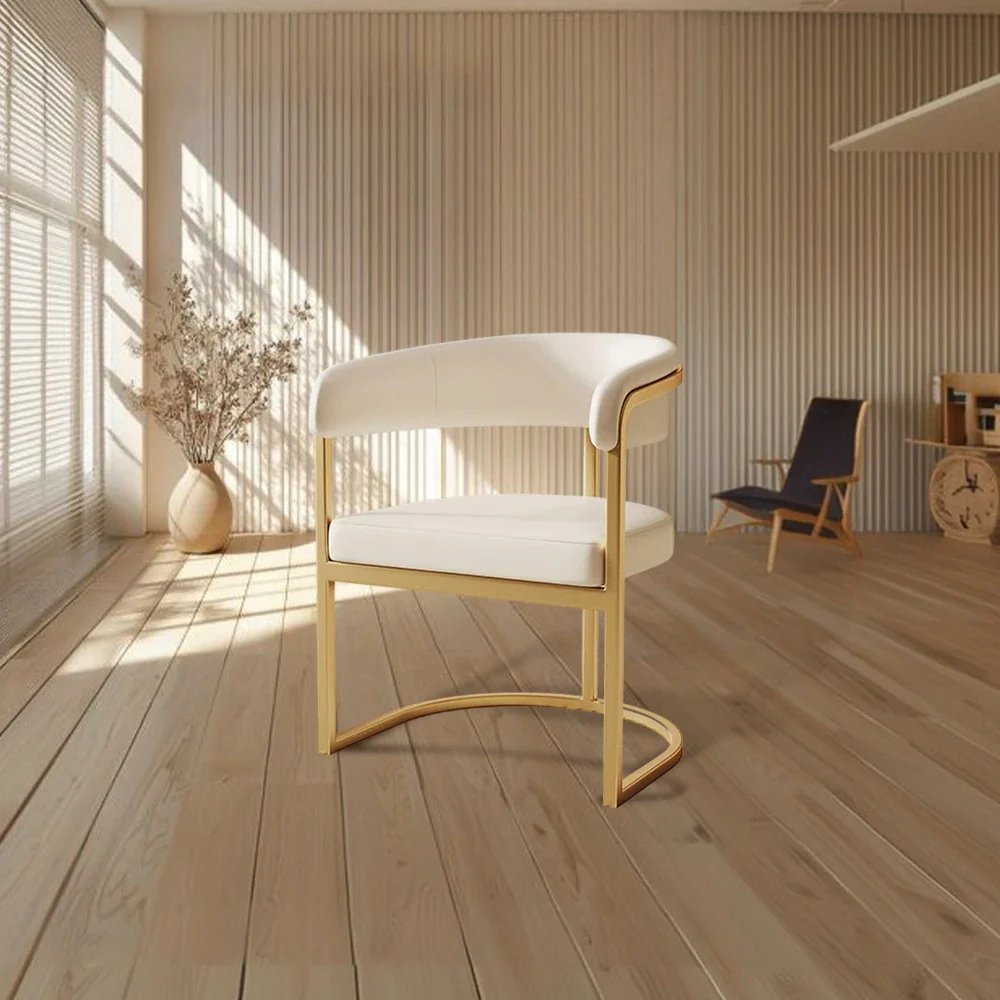 LIVARA Italian Light Luxury Guest Chair - White Leather Upholstery, Modern Elegant Design - Image 2