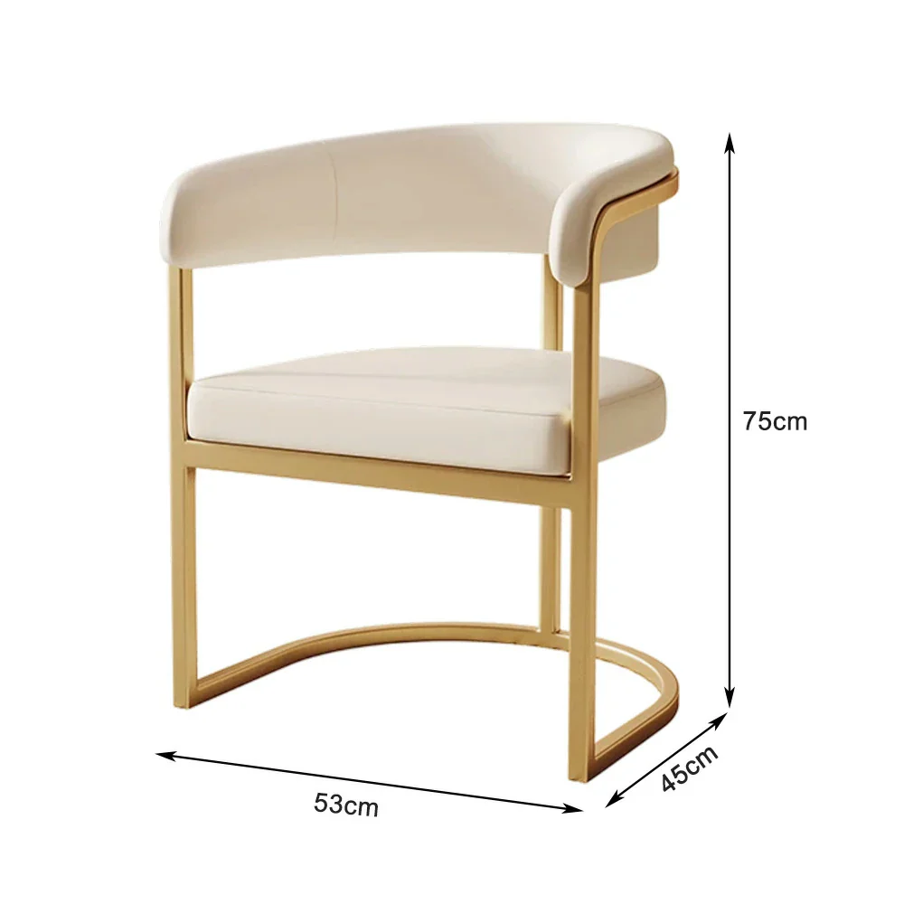 LIVARA Italian Light Luxury Guest Chair - White Leather Upholstery, Modern Elegant Design - Image 4