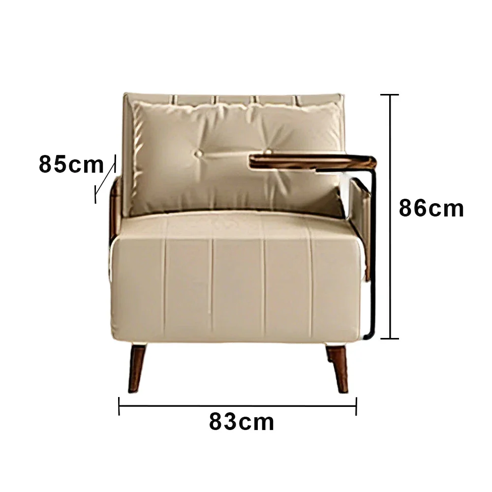 LUXORA Modern Cat-Scratch Fabric Armchair, Solid Walnut Wood Frame, Compact Single Sofa for Small Spaces - Khaki - Image 5
