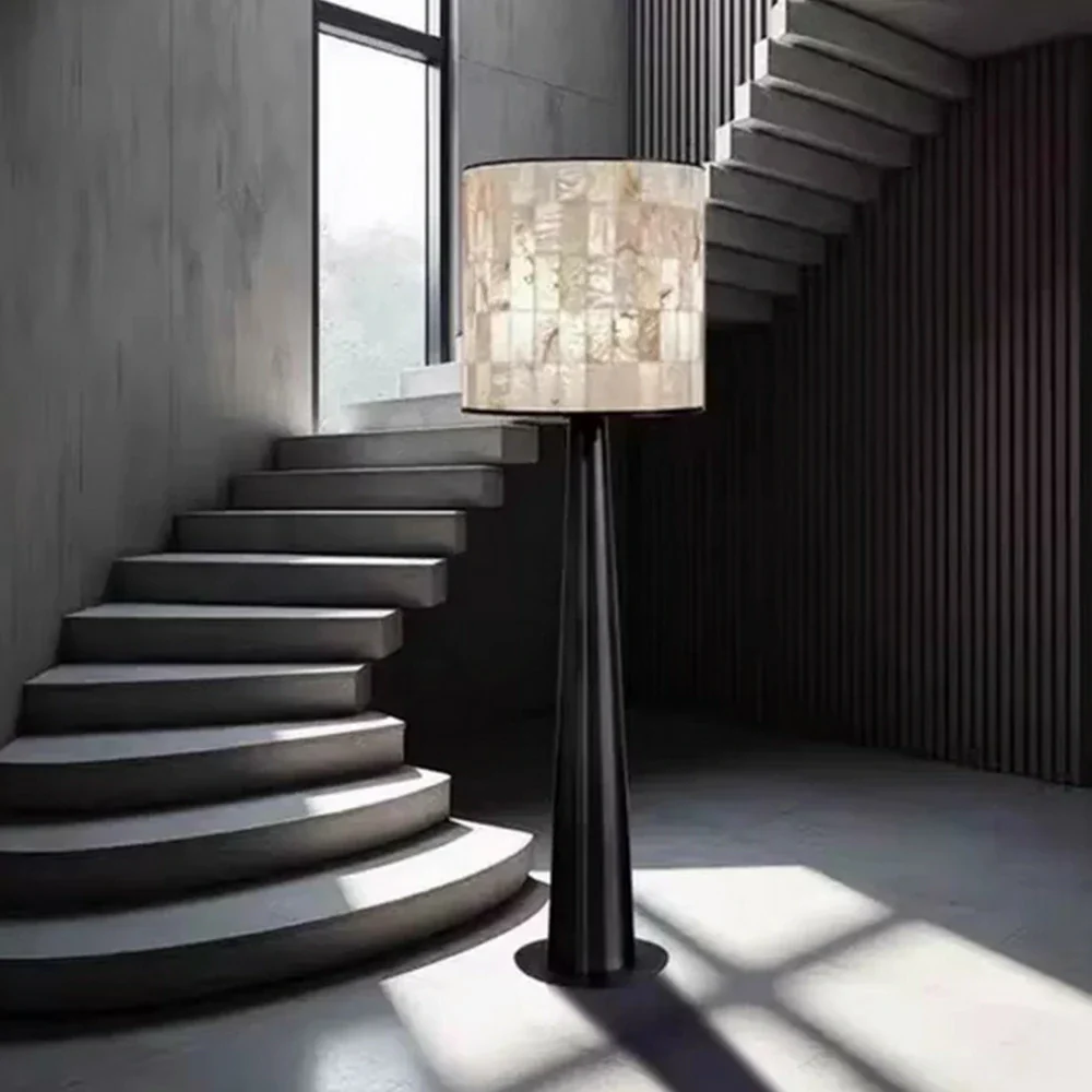 LUXORA Floor Lamp Soft Ambient Lighting Marble Shade Metal Body Weighted Base Artistic Design - Image 4