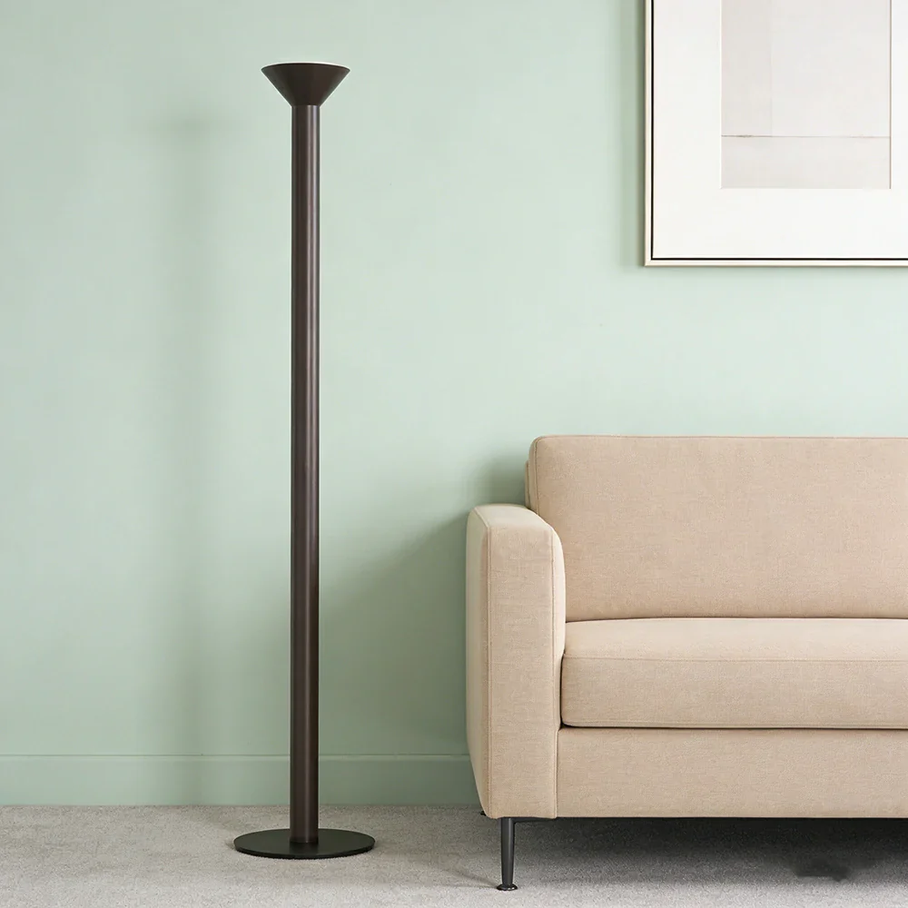 LUXORA Floor Lamp Soft Ambient Lighting Fabric Shade Metal Frame Stable Base Multi-Scene Use - Black - Image 2