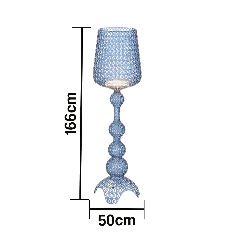 LUXORA Floor Lamp Elegant Ambient Lighting Fabric Shade Sturdy Metal Frame Adjustable Light Direction - Blue - Image 5