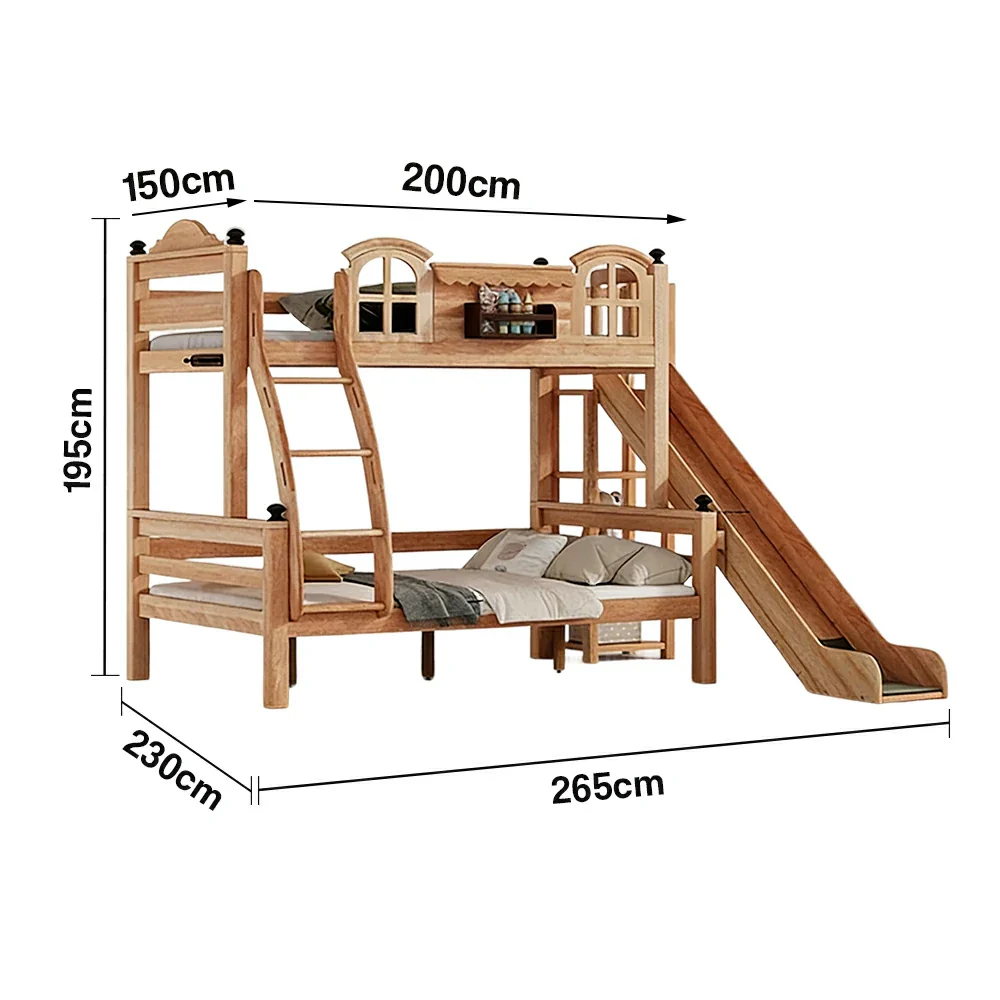 LUXORA 120/135/150cm Kids Slide Bed with Climbing Ladder - All-Round Safety Design, Solid Wood Frame, Low-Odour Natural Wax Oil Finish - Image 7