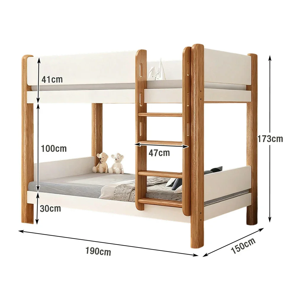 Installation Included LUXORA Bunk Bed ¨C Eco-Friendly Solid Wood, 120/135/150cm, 41cm Guardrails, Dual Storage Drawers, Flexible Ladder Placement - White - Image 7