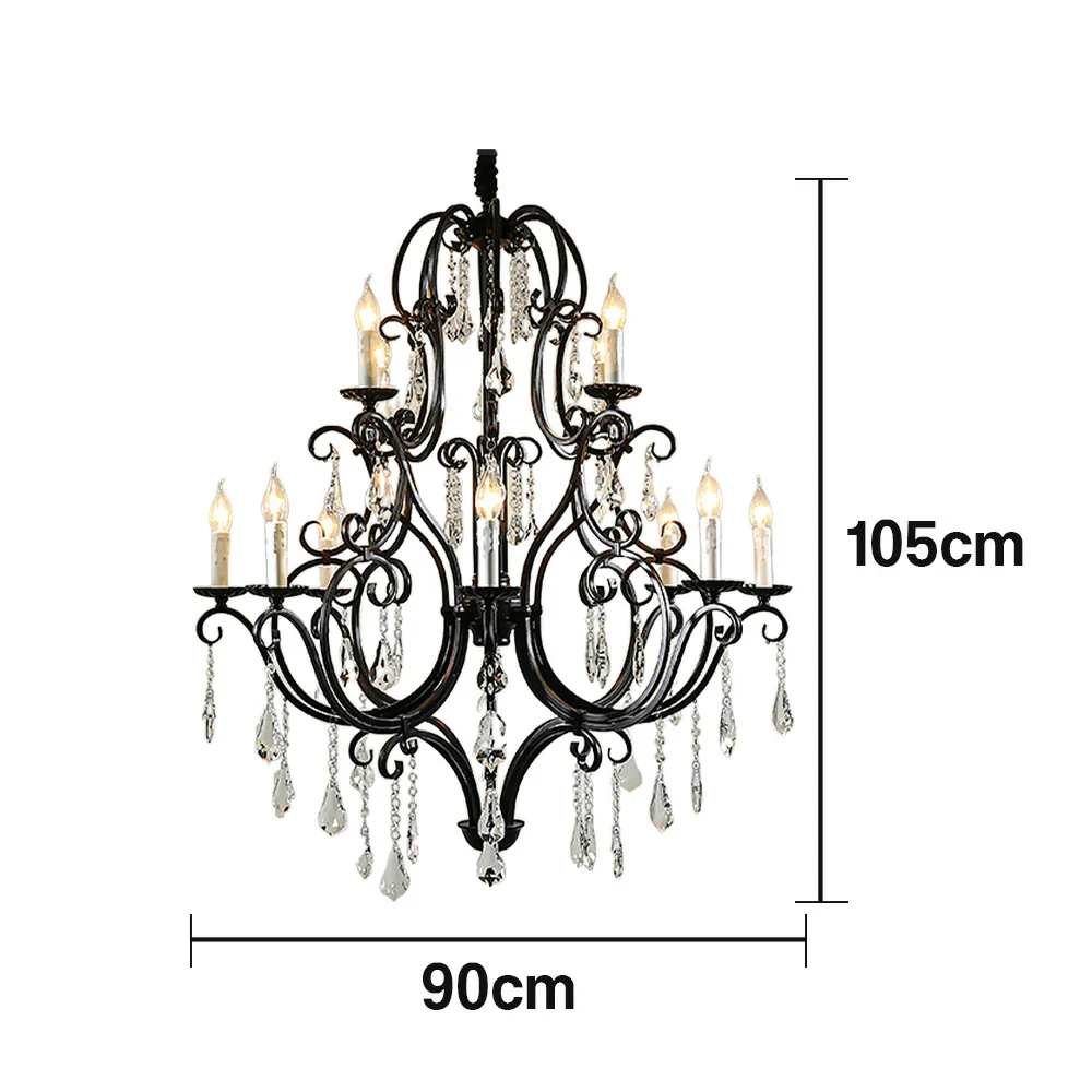 LUXORA Crystal Pendant Light 90/115/145cm - High-Quality Alloy Frame, Adjustable Height, Premium Crystal Pendants, Elegant Light Diffusion - Image 5