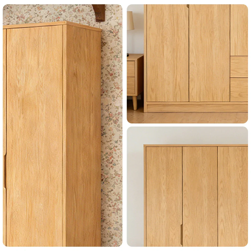 LUXORA 220/240cm Modern Wardrobe Cabinet - Flush Inset Door Design, Solid Timber Construction, Soft-Close Hinges & Quiet Drawers - Wood - Image 3