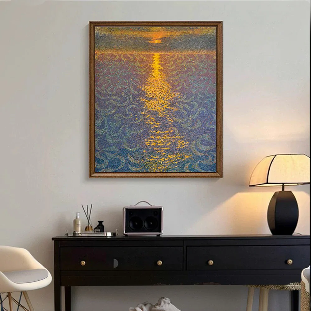 LUXORA Hand-Painted Oil Painting 50/80/120cm - Modern Wall Art with Gentle Gradient Shades and Elegant Hand-Painted Finish - Image 4