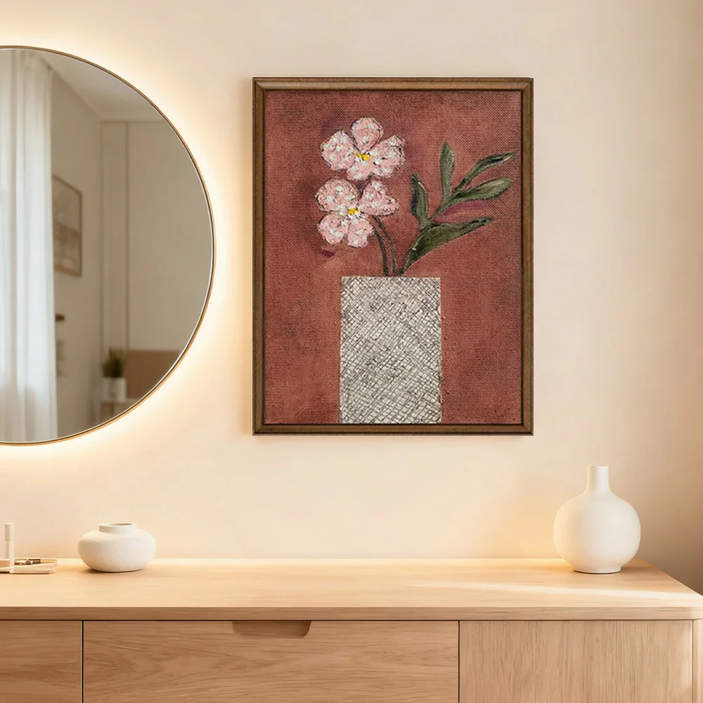 LUXORA Hand-Painted Oil Painting 50/80/120cm - Modern Abstract Canvas Painting with Balanced Lines and Soft Colour Layers - Image 4