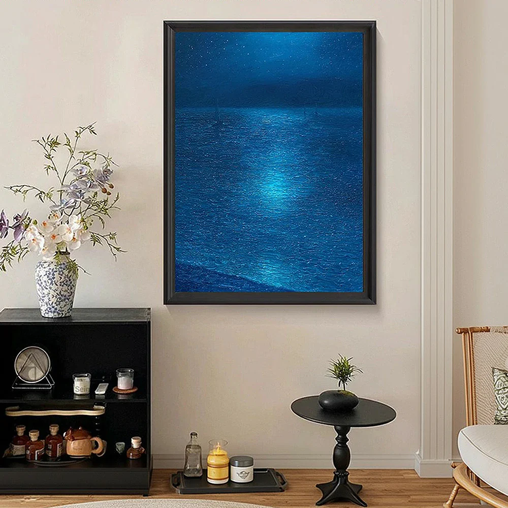 LUXORA Hand-Painted Oil Painting 50/80/120cm - Premium Abstract Painting with Clean Geometry for Modern Interiors - Image 4