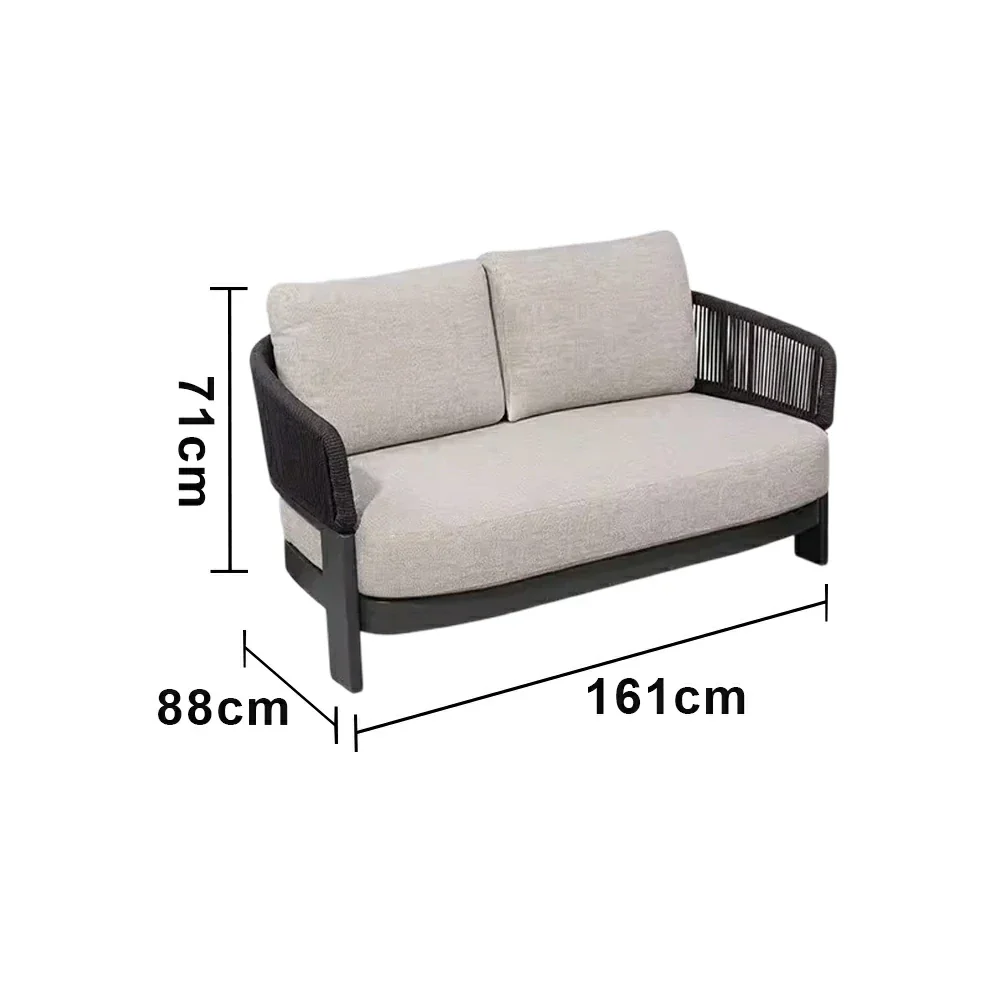 LUXORA 2-Seater Sofa Quick-Dry Deep Comfort Aluminium Frame with Rust-Resistant Powder Coating and Mould-Resistant Fabric - Image 5