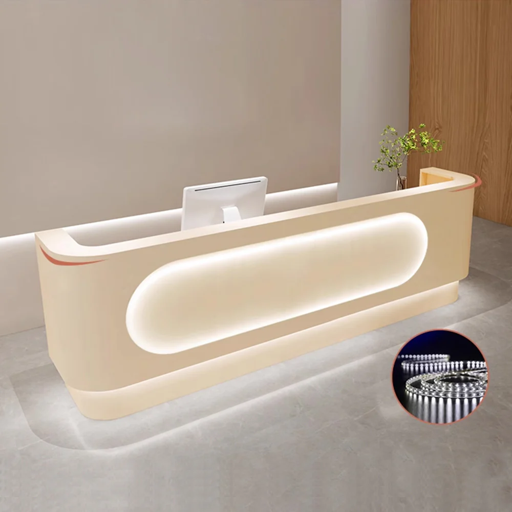 MODERA Simple Style Reception Desk w/ LED Light - 150CM - Image 3