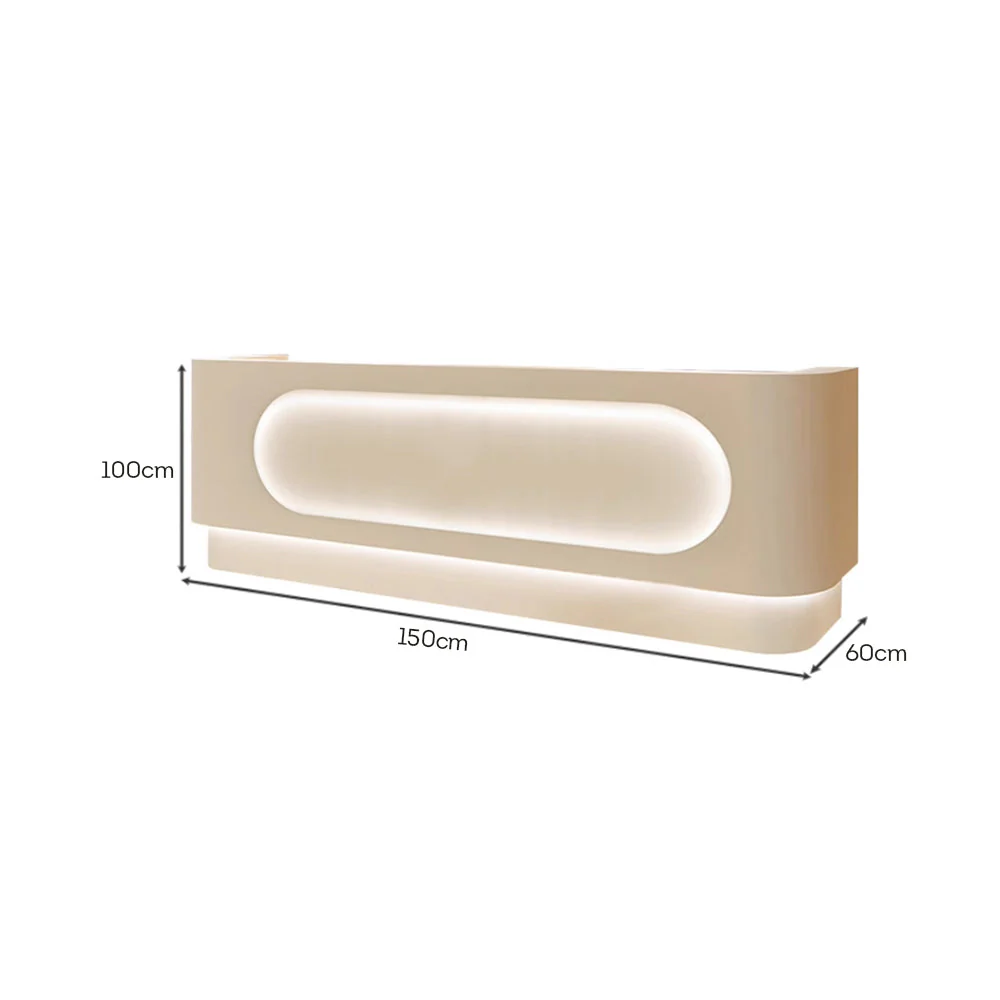 MODERA Simple Style Reception Desk w/ LED Light - 150CM - Image 4