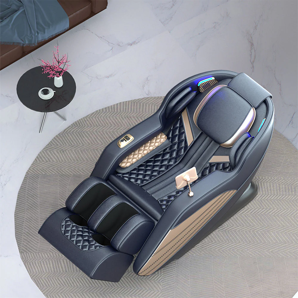 RELAXA- L27 SL Track Electric Massage Chair with Zero Gravity - Blue - Image 4