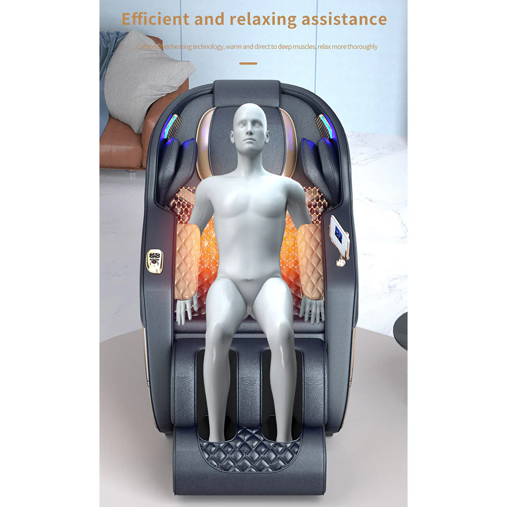 RELAXA- L27 SL Track Electric Massage Chair with Zero Gravity - Blue - Image 8