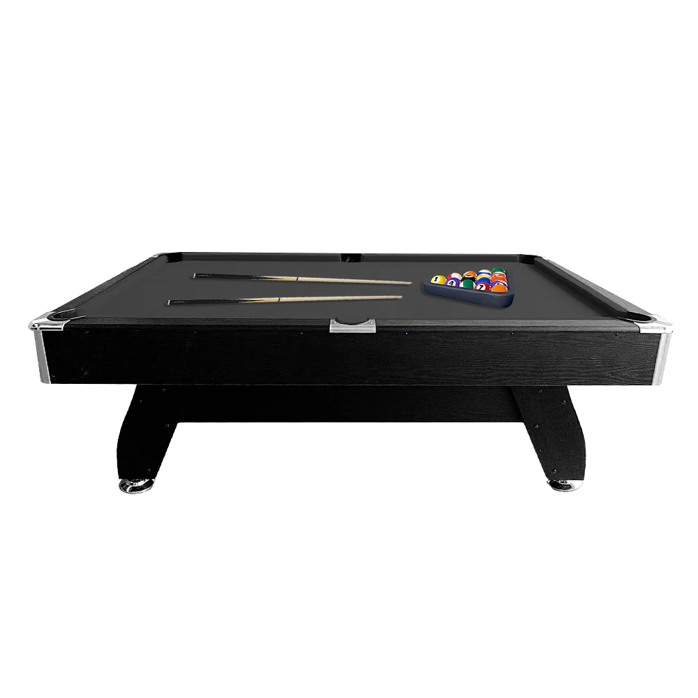 CUETIQ MDF 7FT Pool Snooker Billiard Table With Accessories - Black Felt - Image 4