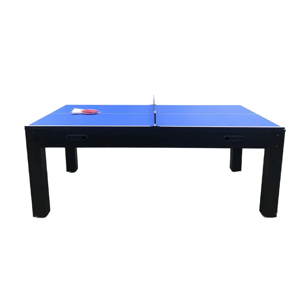 CUETIQ 7FT MDF 4-IN-1 Convertible Multi-function Table Free Accessories Air Hockey/ Billiards Table/ Dining Table/ Table Tennis Table - Black&Blue - Image 10