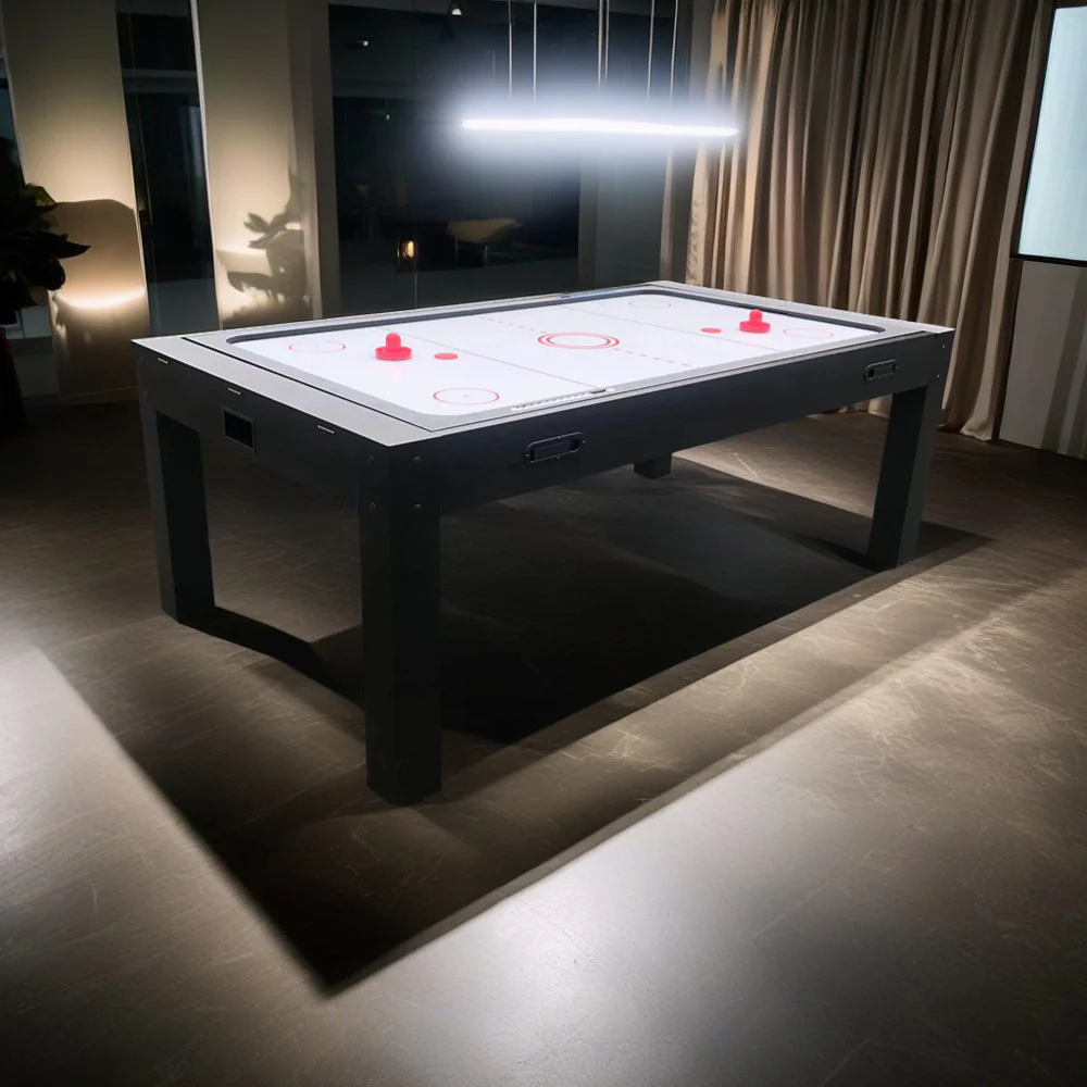 CUETIQ 7FT MDF 4-IN-1 Convertible Multi-function Table Free Accessories Air Hockey/ Billiards Table/ Dining Table/ Table Tennis Table - Black&Blue - Image 18