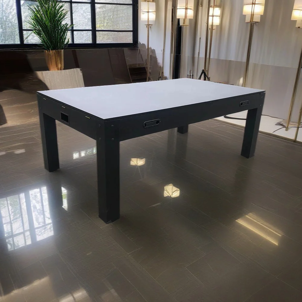 CUETIQ 7FT MDF 4-IN-1 Convertible Multi-function Table Free Accessories Air Hockey/ Billiards Table/ Dining Table/ Table Tennis Table - Black&Blue - Image 19
