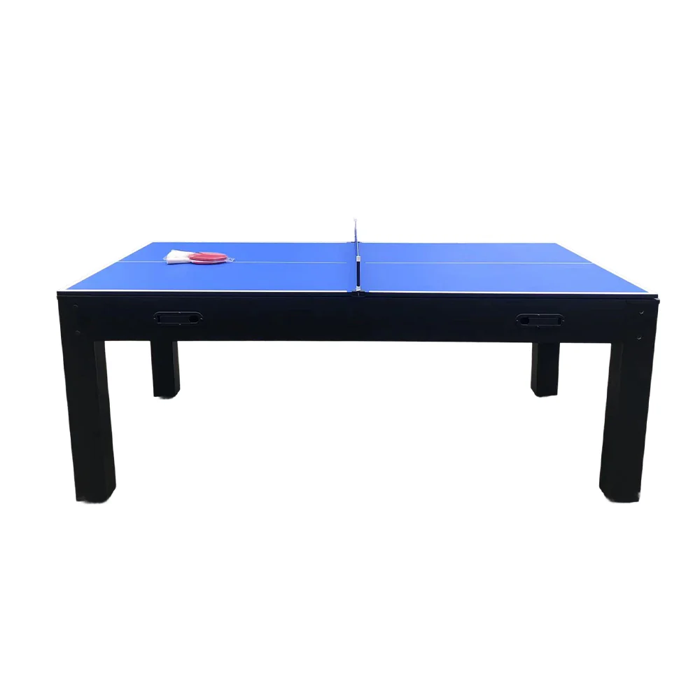 CUETIQ 7FT MDF 4-IN-1 Convertible Multi-function Table Free Accessories Air Hockey/ Billiards Table/ Dining Table/ Table Tennis Table - Black&Blue - Image 25