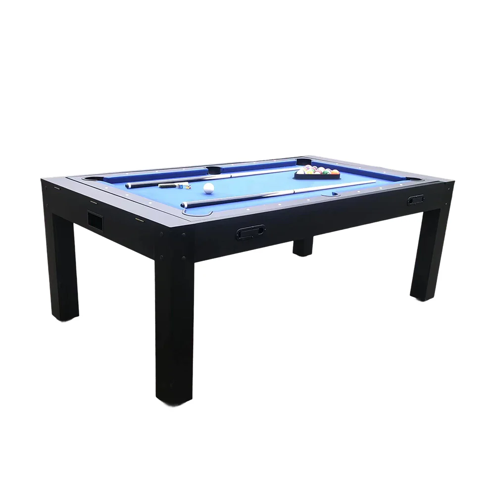CUETIQ 7FT MDF 4-IN-1 Convertible Multi-function Table Free Accessories Air Hockey/ Billiards Table/ Dining Table/ Table Tennis Table - Black&Blue - Image 26
