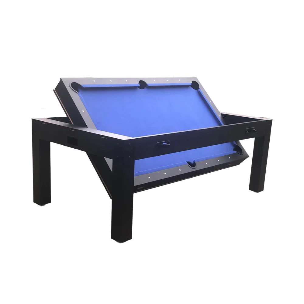 CUETIQ 7FT MDF 4-IN-1 Convertible Multi-function Table Free Accessories Air Hockey/ Billiards Table/ Dining Table/ Table Tennis Table - Black&Blue - Image 9
