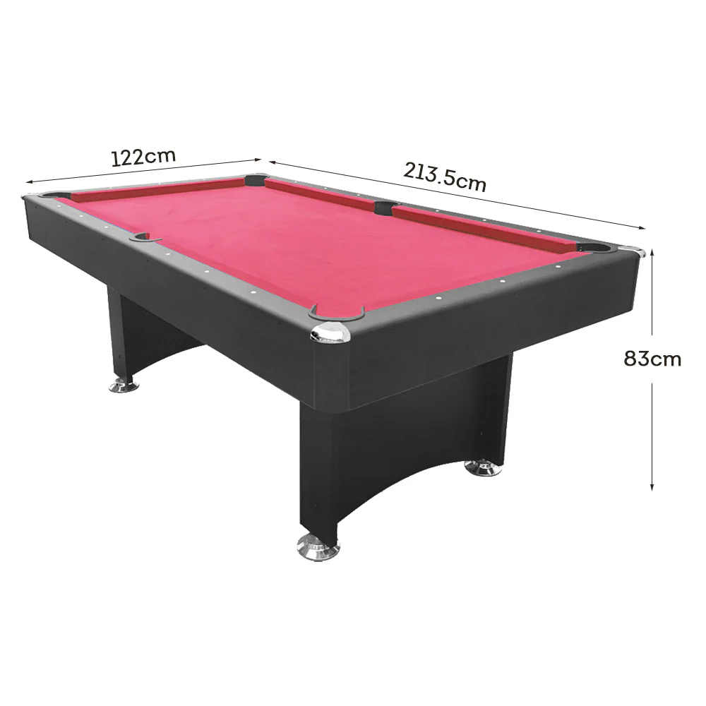 CUETIQ 7FT Modern Design Pool Table Snooker Billiard Table Black Frame With Free Accessories - Image 16