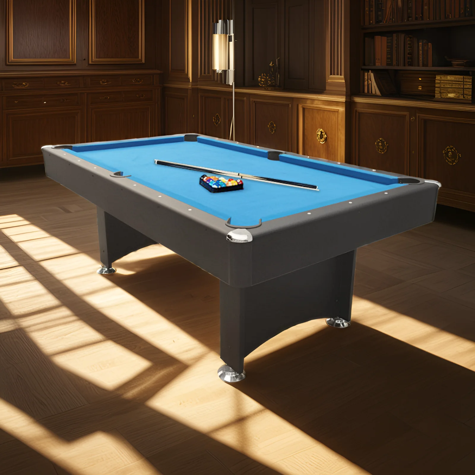 CUETIQ 7FT Modern Design Pool Table Snooker Billiard Table Black Frame With Free Accessories - Image 19