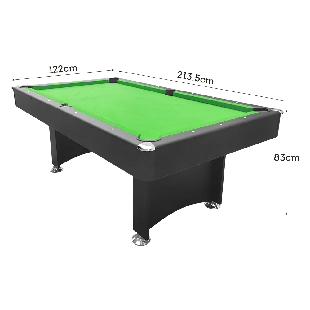 CUETIQ 7FT Modern Design Pool Table Snooker Billiard Table Black Frame With Free Accessories - Image 5